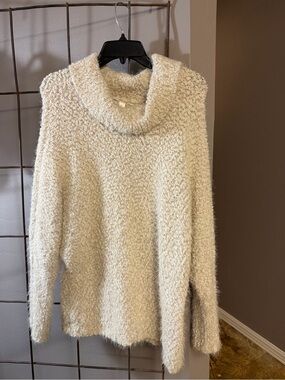 Alya Cream Cozy Cowl Neck Sweater